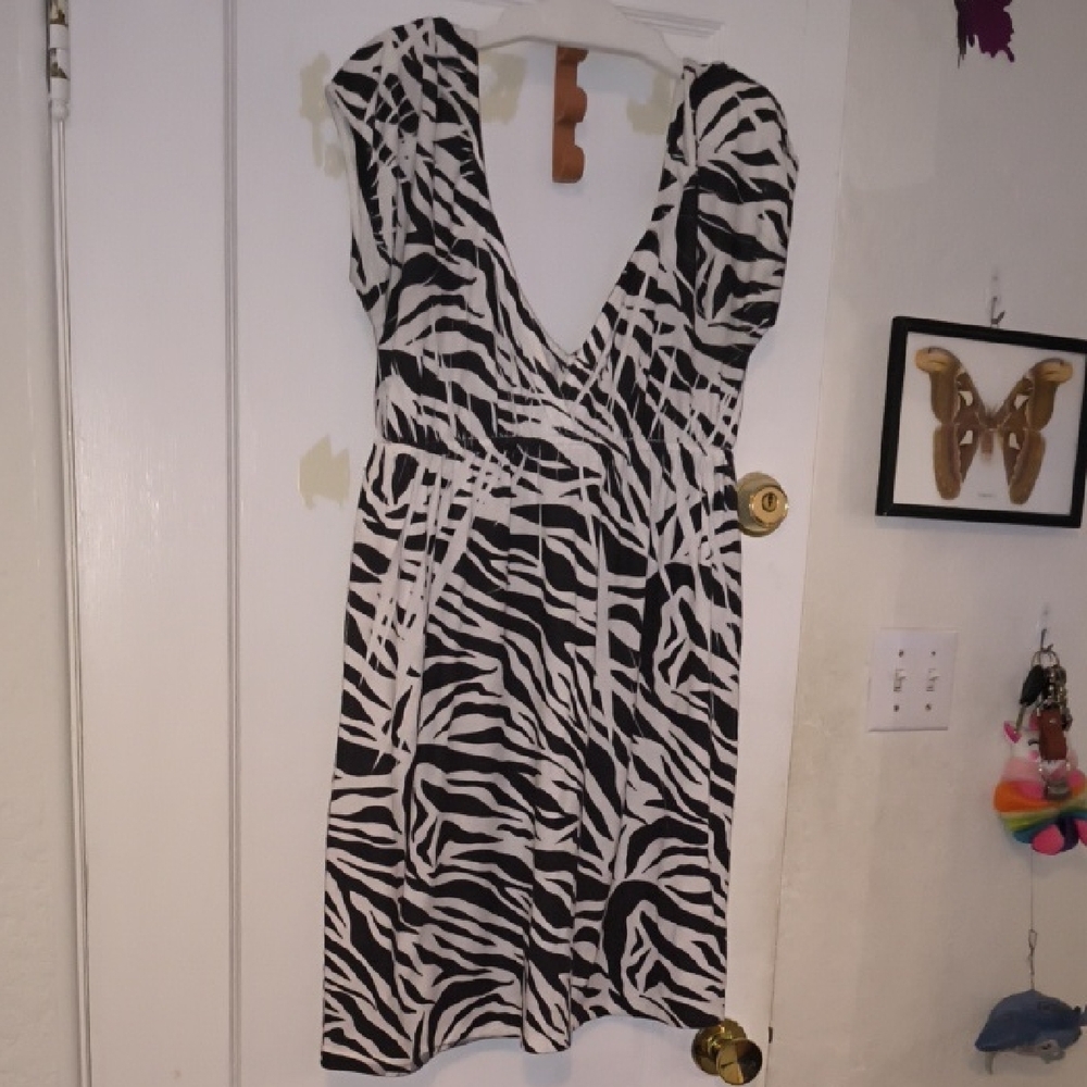 Full Tilt | Zebra Patterned Midi Dress